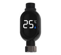 SageFurned LED Digital Bath Thermometer Waterproof Shower Water Temperature Monitor 304 Stainless Steel Safety Color Indicator Blue Green Red Display 0-99°C Range 1/2 Inch Fitting(A)