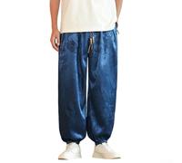 SageFurned Men Chinese Dragon Pattern Harem Pants Loose Cuffed Trousers Streetwear Baggy Joggers for Summer Lightweight Breathable M-5XL
