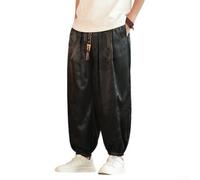 SageFurned Men Chinese Dragon Pattern Harem Pants Loose Cuffed Trousers Streetwear Baggy Joggers for Summer Lightweight Breathable M-5XL