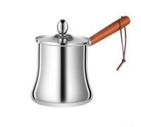 SageFurned Milk Pan, Stainless Steel Milk Pot With Spill Proof Spout And Wooden Handle Multi Purpose Stainless Steel Cooking Pan for Coffee Tea(550ML)