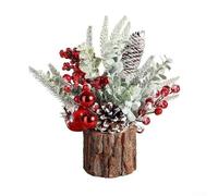 SageFurned Mini Artificial DIY Desktop Christmas Tree with Realistic PE Bark Look, Tabletop Holiday Decoration for Home Office, Xmas Ornament for Custom Festive and Seasonal Winter Displays(A)