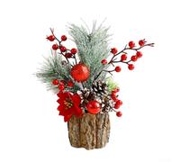 SageFurned Mini Artificial DIY Desktop Christmas Tree with Realistic PE Bark Look, Tabletop Holiday Decoration for Home Office, Xmas Ornament for Custom Festive and Seasonal Winter Displays(C)