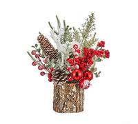 SageFurned Mini Artificial DIY Desktop Christmas Tree with Realistic PE Bark Look, Tabletop Holiday Decoration for Home Office, Xmas Ornament for Custom Festive and Seasonal Winter Displays(D)