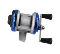 SageFurned Mini Ice Fishing Reel - Dual Handle Compact Spool with 50m Pre-Spooled Line, 3.2:1 Gear Ratio, All-Metal Body, Smooth Ball Bearings, for Angling, Gold