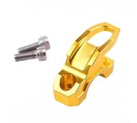 SageFurned Motorcycle Helmet Hanger Handlebar Hook with Brake Master Cylinder Bracket Aluminium Alloy Black(Gold)