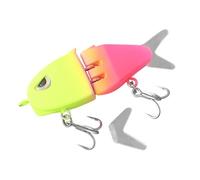 SageFurned Multi-Section Glide Bait Fishing Lure, 6cm Metal and Silicone Swim Bait with Replaceable Tail for Realistic Swimming Action, 6.5g