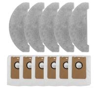 SageFurned Parts Kit 11 Piece Set 6x Dust Bags 5x Mop Cloths for Vexilar for Cleanova W11 Self-Emptying Robot Vacuum Accessories