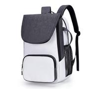 SageFurned Polyester Tennis Racket Backpack with Laptop Compartment, Shoe Pocket & Adjustable Straps for Tennis, Badminton, Squash, Pickleball and Table Tennis Rackets - White/Black