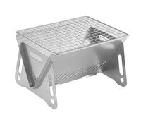 SageFurned Portable Camping Stove, Foldable Stainless Steel BBQ Grill for Outdoor Cooking, Lightweight Charcoal Stove with Reusable Pouch, 220x160x120 mm, Compatible with Firewood and Charcoal