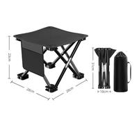 SageFurned Portable Folding Stool for Outdoor Use, Lightweight Camping Chair with Carry Bag, 286.6 Lbs Capacity, Alloy Frame & Oxford Cloth, Quick Setup in 1 Second, Black