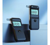 SageFurned Portable Tester Breathalyzer with LCD Display for Quick Readings, Digital Detector with Reusable Mouthpieces, Compact 120x56x17mm Device for Personal and Professional Use, Black