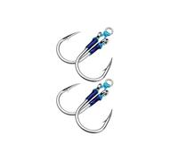 SageFurned Power Assist Double Jigging Hooks for Heavy Duty Fishing, High Carbon Steel Hardened Saltwater Fish Hook with Sharp Cutting Point Tip, 2 Pair Set (32-62mm) Compatible with Giant Game