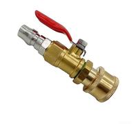 SageFurned Q18 Car Water Tank Cleaning Connector Tool 1/4 Inch Female Head with Switch Air Connected Quick Interface for High Pressure Washing Equipment Yellow Silver Compact