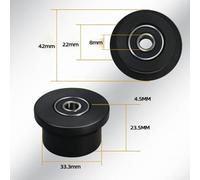 SageFurned Replacement Plastic Rollers for Elliptical Machines Polyurethane Wheels with Metal Core, Fit Various Home, Commercial Fitness Trainers(42 * 25.5mm 1PC)