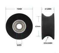 SageFurned Replacement Plastic Rollers for Elliptical Machines Polyurethane Wheels with Metal Core, Fit Various Home, Commercial Fitness Trainers(79 * 37.8mm 1PC)