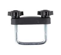SageFurned Roof Rack Clamps with Locking Nut - U-Bolt Bracket for Roof Box, 6/8cm Removable Mounting Clips Compatible with for UNIVERSAL Roof Racks, Black Metal + PP Construction