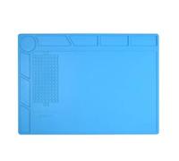 SageFurned S-130 Soldering Mat, Heat Resistant Silicone Work Pad for Electronics Repair, 35x25cm Anti-Static Soldering Station Mat, Blue