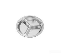 SageFurned School Cafeteria Section Plate 24cm Silver Finish(3 Grids 24cm)