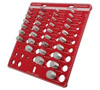 SageFurned Screw Pitch Gauge 34 Piece Nut Bolt Identifier Metric SAE Thread Tool Aluminium Alloy with Drill Bit Sizer Red