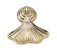 SageFurned Single-Hole Ginkgo Leaf Cabinet Drawer Handle in Golden Zinc Alloy, 5x5.6cm for Wardrobe Door Knob Pull, Modern Furniture Upgrade (1 Pack)