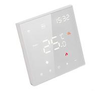 SageFurned Smart WiFi Thermostat for Tuya, Voice Activated Programmable Temp Controller featuring LCD Touch Display, Energy Efficient Heating Cooling Unit(White Water/Gas)