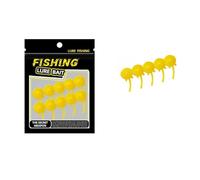 SageFurned Soft Bait for Fishing, 10mm Bioluminescent Teasing Lure with Dynamic Tail Movement, Adjustable Buoyancy for Crucian Carp and Grass Carp, Compatible with Various Rods, 50pcs Yellow