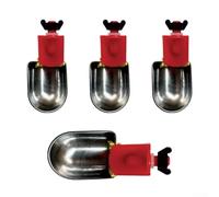 SageFurned Stainless Steel Automatic Chicken Waterer Cups, 4 Pack, Leak-Proof Poultry Drinker for Small Animals, Compatible with 5-Gallon Buckets and PVC Pipes