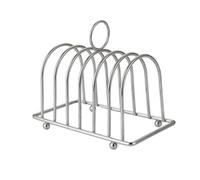 SageFurned Stainless Steel Toasted Bread Rack for Slices, Cooling Stand for Toast and Bread, Kitchen Organizer for Plates and Serving Trays, Silver (14.5 x 8 x 7.8 cm)
