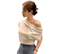 SageFurned Summer Shoulder Cutout Blouse for Women Short Sleeve Basic Tee for Soft Fabric Casual Office for top S-2XL