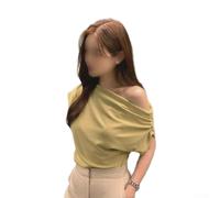 SageFurned Summer Shoulder Cutout Blouse for Women Short Sleeve Basic Tee for Soft Fabric Casual Office for top S-2XL