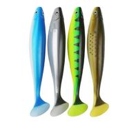 SageFurned Super Large Soft Bait PVC Sea Fishing Lure with T-Tail, 23.5cm 68g, for Sea Bass & Aggressive Fish, Compatible with Various Water Conditions, 4pcs