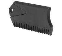 SageFurned Surfboard Wax Comb with Serrated Edge and Straight Scraper for Removing or Texturing Wax - Plastic Fin Key Tool for Surfing, Bodyboarding & Water Sports (8.5 x 4 cm, Black)