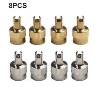 SageFurned Tire Tool Cap Tyre Valve Cap Car Copper Yellow 149x85mm 8 Pieces Accessories Parts Replacement Silver Practical (silver tyre valve .)