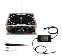SageFurned Touchable for Tesla Coil Speaker Wireless Music Box Arcs Plasma Singing Educational Science Demo Acrylic Desk Ornament Black(US Black)