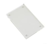SageFurned Transparent Acrylic Photo Frame Magnetic Display Stand Desktop Ornament for Portrait Landscape Photos Home Office Decoration Clear Blocks with Corner Magnets Easy Use(9x12.8cm)