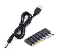 SageFurned USB Power for Boost Cable 5V to DC 9V/12V Step-Up Converter with 8 Adapters for Small Appliances, Routers, Modems, Car Dashcams, LED Lights - Black