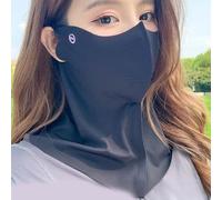 SageFurned Women's Breathable Sun Protection Face Guard for Outdoor Activities, UV-Resistant Nylon Shield with Adjustable Ear Loops and Nose Bridge, Solid Color Summer Accessory Set - Gray