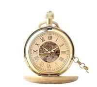 SAGELSHN Pocket Watch Weddings Mechanical Pocket Watch Hand Winding Bronze Vintage Standing Case Skeleton Pendant Men Women Classic Anniversary