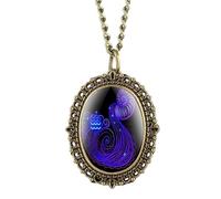 SAGELSHN Pocket Watch Weddings Pocket Watch Twelve Constellations Theme Quartz Watches Pendant Lady Necklace Classic Anniversary(L)