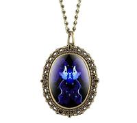SAGELSHN Pocket Watch Weddings Pocket Watch Twelve Constellations Theme Quartz Watches Pendant Lady Necklace Classic Anniversary(E)
