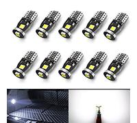 SageSunny 10 pieces T10 W5W LED Bulb Car Interior Lights 194 501 168 led canbus error free 6000K White for Car sidelight dashboard Dome Map Door Courtesy Trunk License Plate Lights