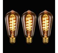SageSunny E27 Dimmable Bulb ST64 Vintage Edison LED Bulbs, Decorative 4W E27 Screw Bulbs Equivalent Warm White 2200K, for Coffee, House, Bars and Restaurant（3 PCS）