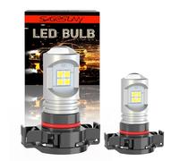 SageSunny PSX24W LED Fog Light Bulb DC 10-30V 6000K Xenon White Super Bright for Car Daytime Running Lights DRL or Halogen (Pack of 2)