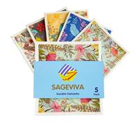 Sagevive Swedish Dishcloths 5-Pack | Reusable Paper Towels Alternative | Super Absorbent & Biodegradable Kitchen Sponges & Cloths for Cleaning | 5 Vibrant Patterns