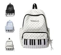 Sagfacte Piano Backpack for Women Nylon Polka Dot Cute Backpack Novelty Playful Bookpack for Campus Commute,Work,Trave (#C)