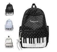 Sagfacte Piano Backpack for Women Nylon Polka Dot Cute Backpack Novelty Playful Bookpack for Campus Commute,Work,Trave (#A)