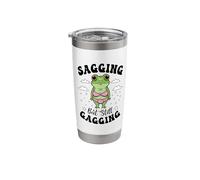 Sagging But Still Gagging Funny Frog Humor Sarcastic Meme Stainless Steel Insulated Tumbler