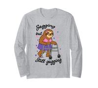 Sagging But Still Gagging Sloth Funny Meme Long Sleeve T-Shirt