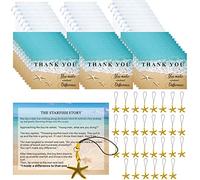 SAGHOM Employee Appreciation Gifts Bulk 30 Starfish Story Card Thank You Gifts for Coworkers You Make a Profound Difference Notecards Teacher Volunteer Nurse Appreciation Gift(Gold)