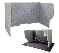 SAGIDAR Desktop Privacy Panel Folding, Test And Desk Dividers Portable, Desk Barrier Acoustic Partition, 60cm/80cm/100cm, 3-Panel Partition Workspace Divider